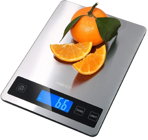 a scale with oranges on it