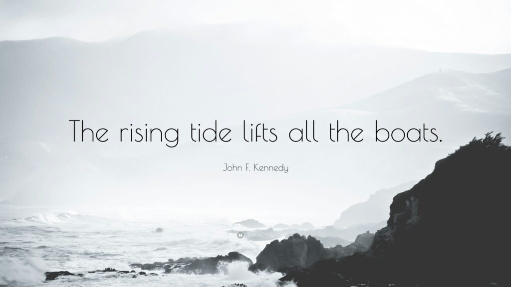 4691413 John F Kennedy Quote The rising tide lifts all the boats